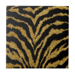 RAB Rockabilly Black Gold Leopard Print Tegel Tegeltje