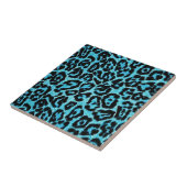 RAB Rockabilly Blauwe Luipaardprinttegel Tegeltje (Zijkant)