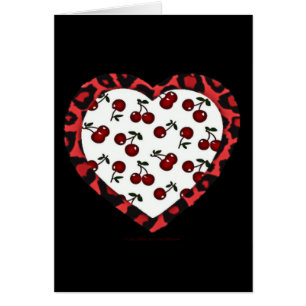 RAB Rockabilly Cherries Leopard Print Heart