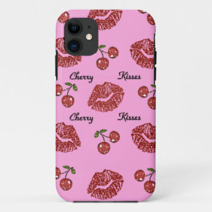 RAB Rockabilly Cherry Kisses op roze iPhone 11 Hoesje