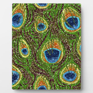 RAB Rockabilly Colorful Peacock Feathers Print Fotoplaat
