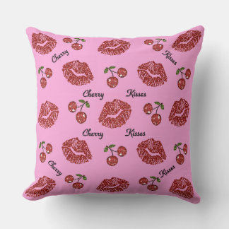 RAB Rockabilly Kussen van Kersen op Roze