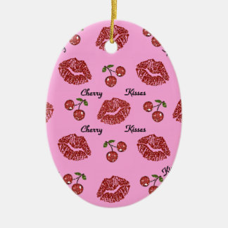 RAB Rockabilly Kussen van Kersen op Roze Keramisch Ornament