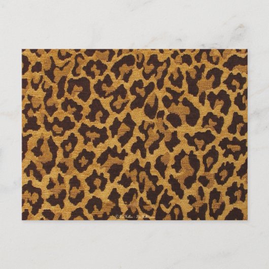 RAB Rockabilly Leopard Print Brown Gold Briefkaart (Voorkant)