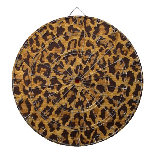 RAB Rockabilly Leopard Print Brown Gold Dartbord (Voorkant)