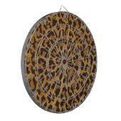 RAB Rockabilly Leopard Print Brown Gold Dartbord (Voorkant Links)