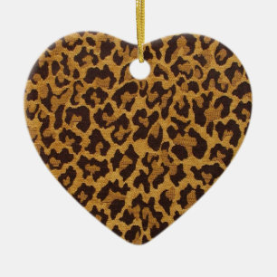 RAB Rockabilly Leopard Print Brown Gold Keramisch Ornament