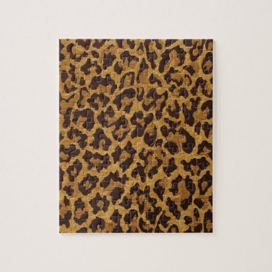RAB Rockabilly Leopard Print Brown Gold Legpuzzel (Verticaal)