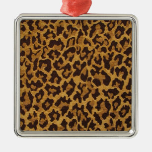 RAB Rockabilly Leopard Print Brown Gold Metalen Ornament