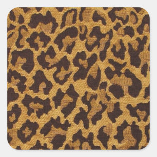 RAB Rockabilly Leopard Print Brown Gold Vierkante Sticker