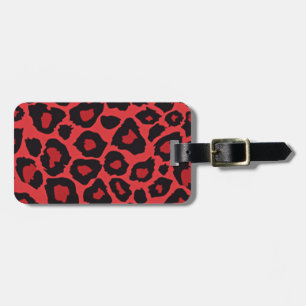 RAB Rockabilly Leopard Print Red Black Bagagelabel