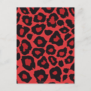RAB Rockabilly Leopard Print Red Black Briefkaart