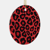 RAB Rockabilly Leopard Print Red Black Keramisch Ornament (Rechts)
