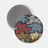 RAB Rockabilly Leopard Zebra Puzzle Print Giften Magneet (Voorkant / Achterkant)