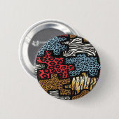 RAB Rockabilly Leopard Zebra Puzzle Print Giften Ronde Button 5,7 Cm (Voorkant /achterkant)