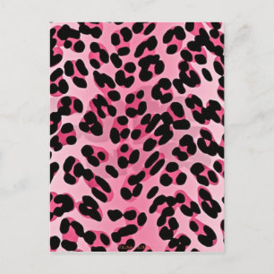 RAB Rockabilly Pink Cheetah Print Briefkaart