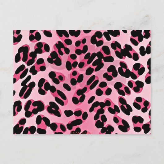 RAB Rockabilly Pink Cheetah Print Briefkaart (Voorkant)