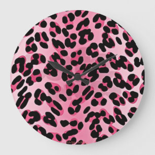 RAB Rockabilly Pink Cheetah Print Grote Klok