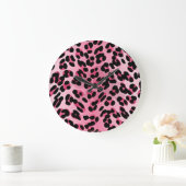 RAB Rockabilly Pink Cheetah Print Grote Klok (Huis)