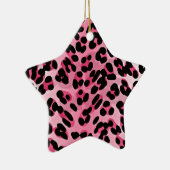 RAB Rockabilly Pink Cheetah Print Keramisch Ornament (Rechts)