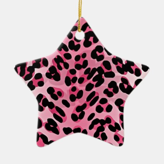 RAB Rockabilly Pink Cheetah Print Keramisch Ornament (Voorkant)