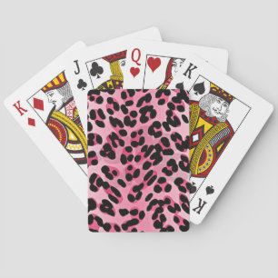 RAB Rockabilly Pink Cheetah Print Speelkaarten