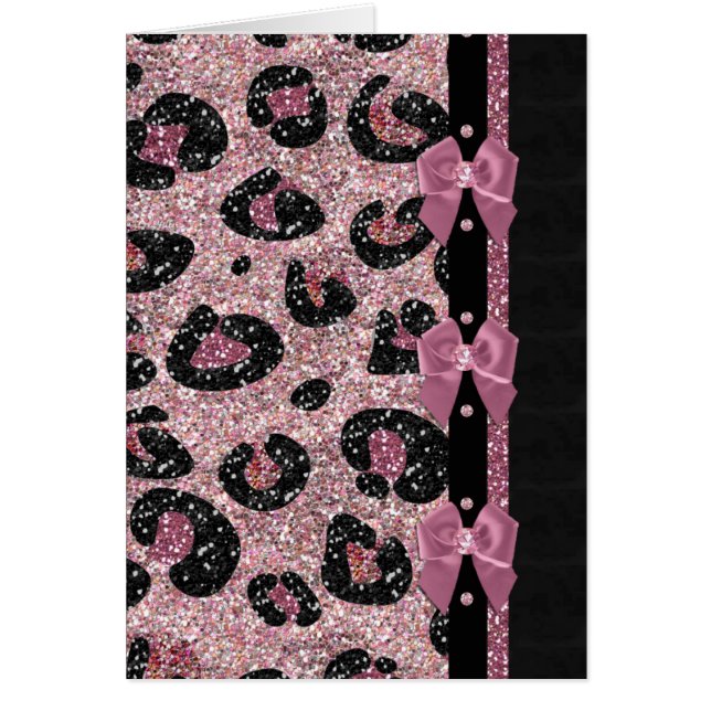 RAB Rockabilly Pink Leopard Print Ribbon Bows (Voorkant)