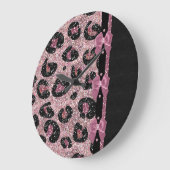 RAB Rockabilly Pink Leopard Print Ribbon Bows Grote Klok (Hoek)