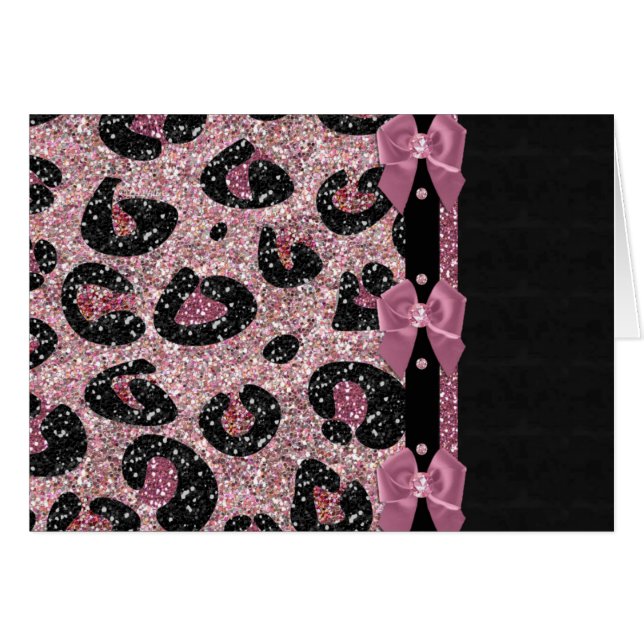 RAB Rockabilly Pink Leopard Ribbon Bows (Devant horizontal)