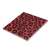 RAB Rockabilly Rood Zwart Luipaardprint Tegel Tegeltje (Zijkant)