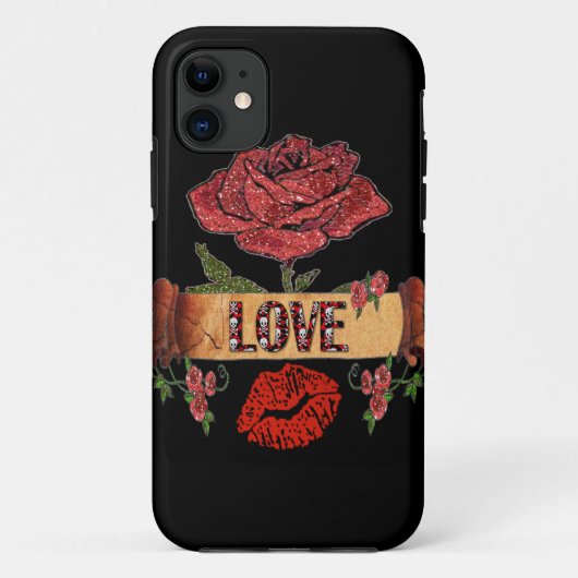 RAB Rockabilly Rozen, Love & Lipstick Case-Mate iPhone Case (Achterkant)