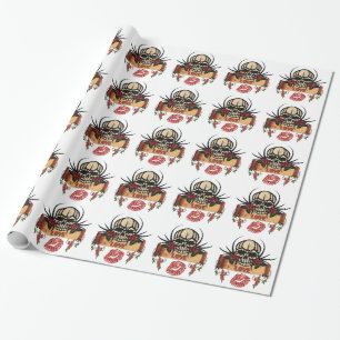 RAB Rockabilly Schedel Rozen Liefde Lippenstift Cadeaupapier