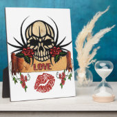RAB Rockabilly Skull Rozen Love Lipstick Fotoplaat (Zijkant)