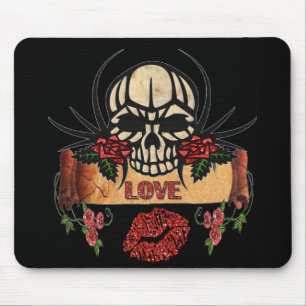 RAB Rockabilly Skull Rozen Love Lipstick Muismat