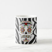 RAB Rockabilly Sugar Skull op Zebra Print Koffiemok (Center)