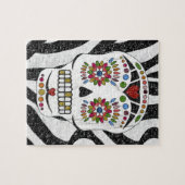RAB Rockabilly Sugar Skull op Zebra Print Legpuzzel (Horizontaal)