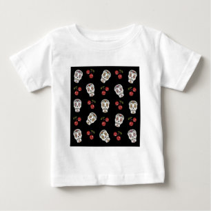 RAB Rockabilly Sugar Skulls Cherries on Black