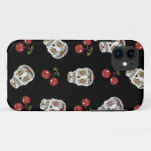 RAB Rockabilly Sugar Skulls Cherries on Black Case-Mate iPhone Case (Achterkant (horizontaal))