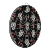 RAB Rockabilly Sugar Skulls Cherries on Black Dartbord (Voorkant Links)