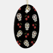 RAB Rockabilly Sugar Skulls Cherries on Black Keramisch Ornament (Rechts)