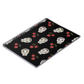 RAB Rockabilly Sugar Skulls Cherries on Black Notitieboek (Linkerzijde)