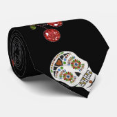 RAB Rockabilly Sugar Skulls Cherries on Black Stropdas (Opgerold)