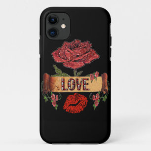 RAB Rockabilly Valentijn Rozen, Love & Lipstick iPhone 11 Hoesje
