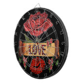 RAB Rockabilly Valentijn Rozen, Love & Lipstick Dartbord (Voorkant Rechts)