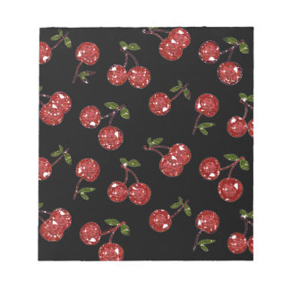 RAB Rockabilly Very Cherry Kersen Op Zwart Notitieblok