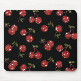 RAB Rockabilly Very Cherry Kersen Op Zwarte Muismat