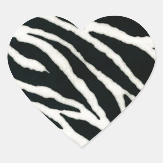 RAB Rockabilly Zebra Print Black & White Hart Sticker (Voorkant)