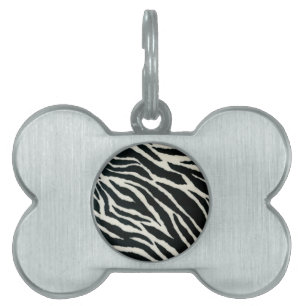 RAB Rockabilly Zebra Print Black & White Huisdieren Naamplaatje
