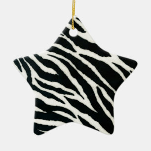 RAB Rockabilly Zebra Print Black & White Keramisch Ornament