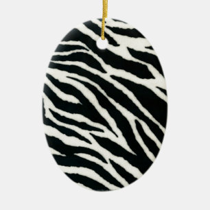 RAB Rockabilly Zebra Print Black & White Keramisch Ornament